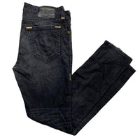 True Religion Geno Black and Gold Big Stitch Jeans (34W)