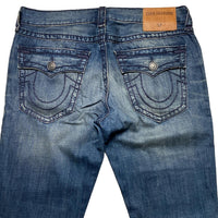 True Religon Ricky Distressed Big Navy Stitch Baggy Jeans (34W)