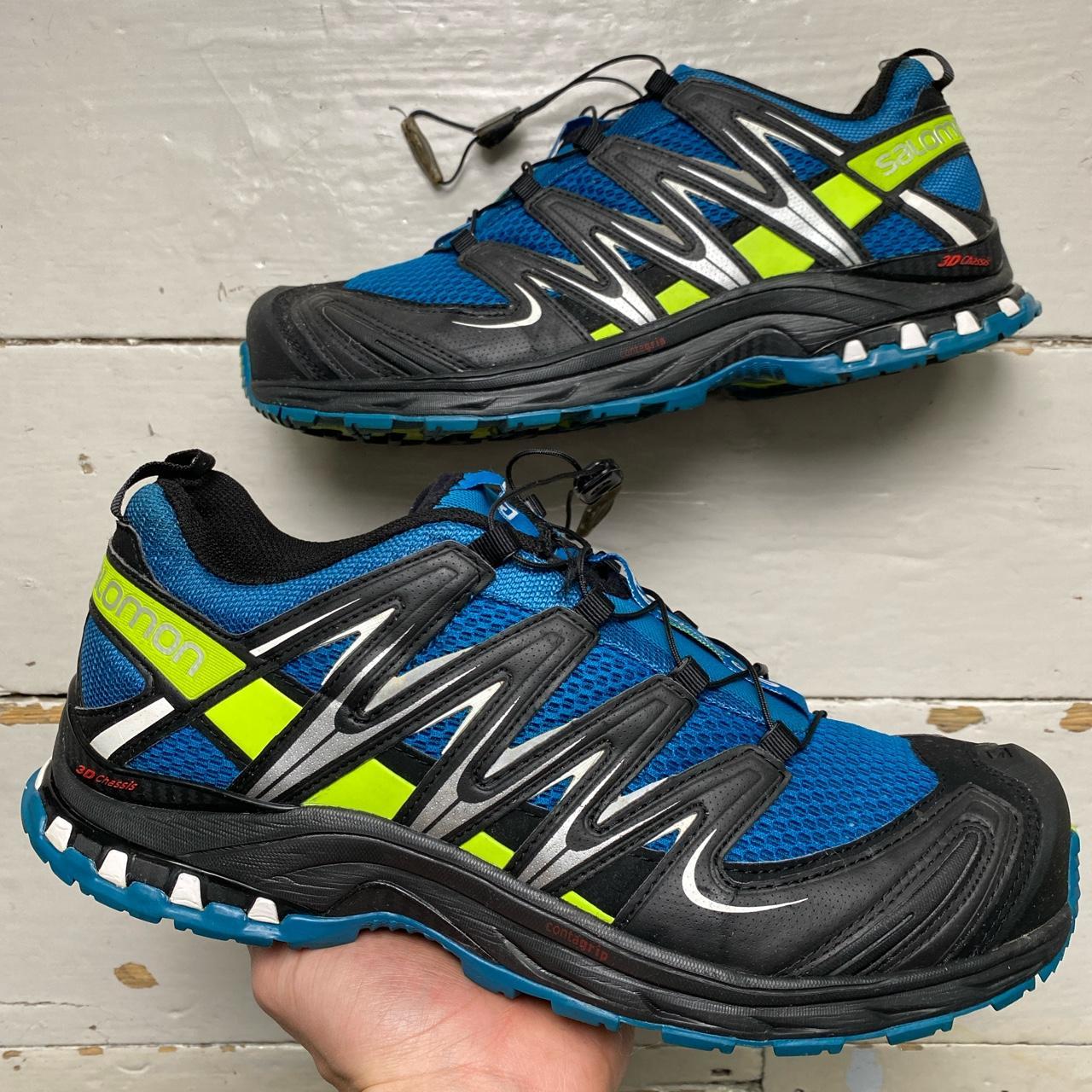 Salomon XA Pro Blue and Neon Green Trainers