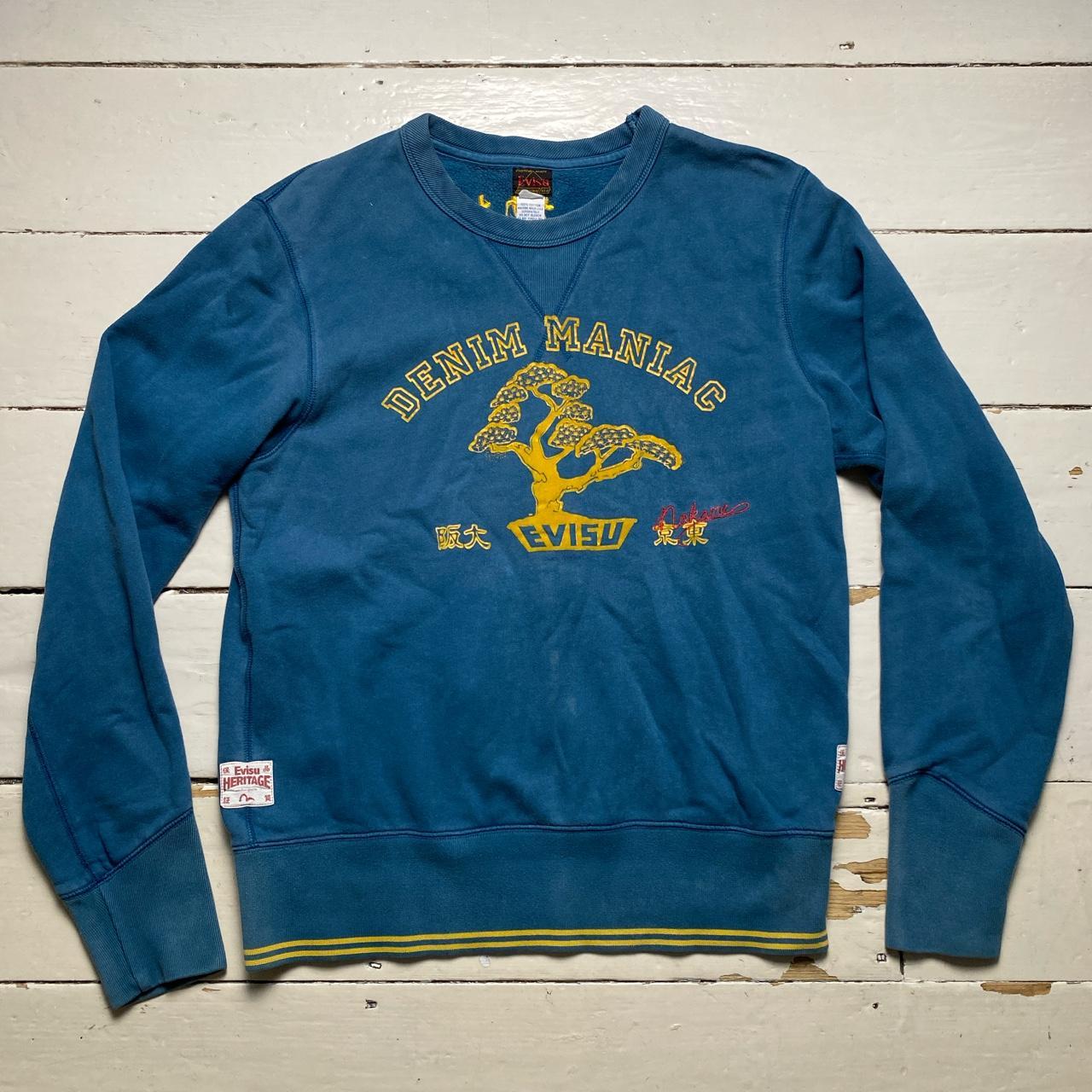 Evisu Maniacs Vintage Blue Jumper