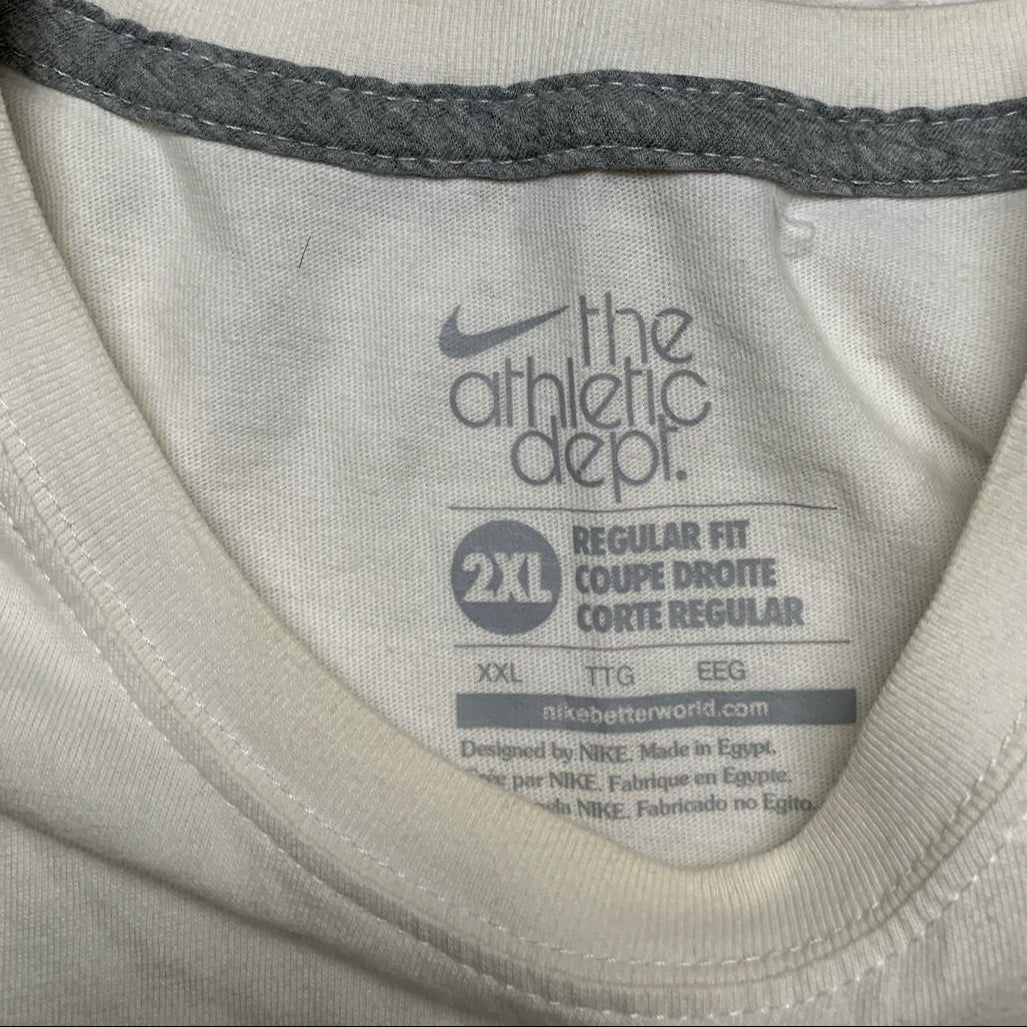 Nike Swoosh White and Black T Shirt (2XL)