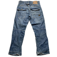 G Star Elwood 5620 Light Blue Stonewash Baggy Cargo Jeans (34W)