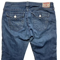 True Religion Becky Womens Navy White Stitch Jeans (32W)