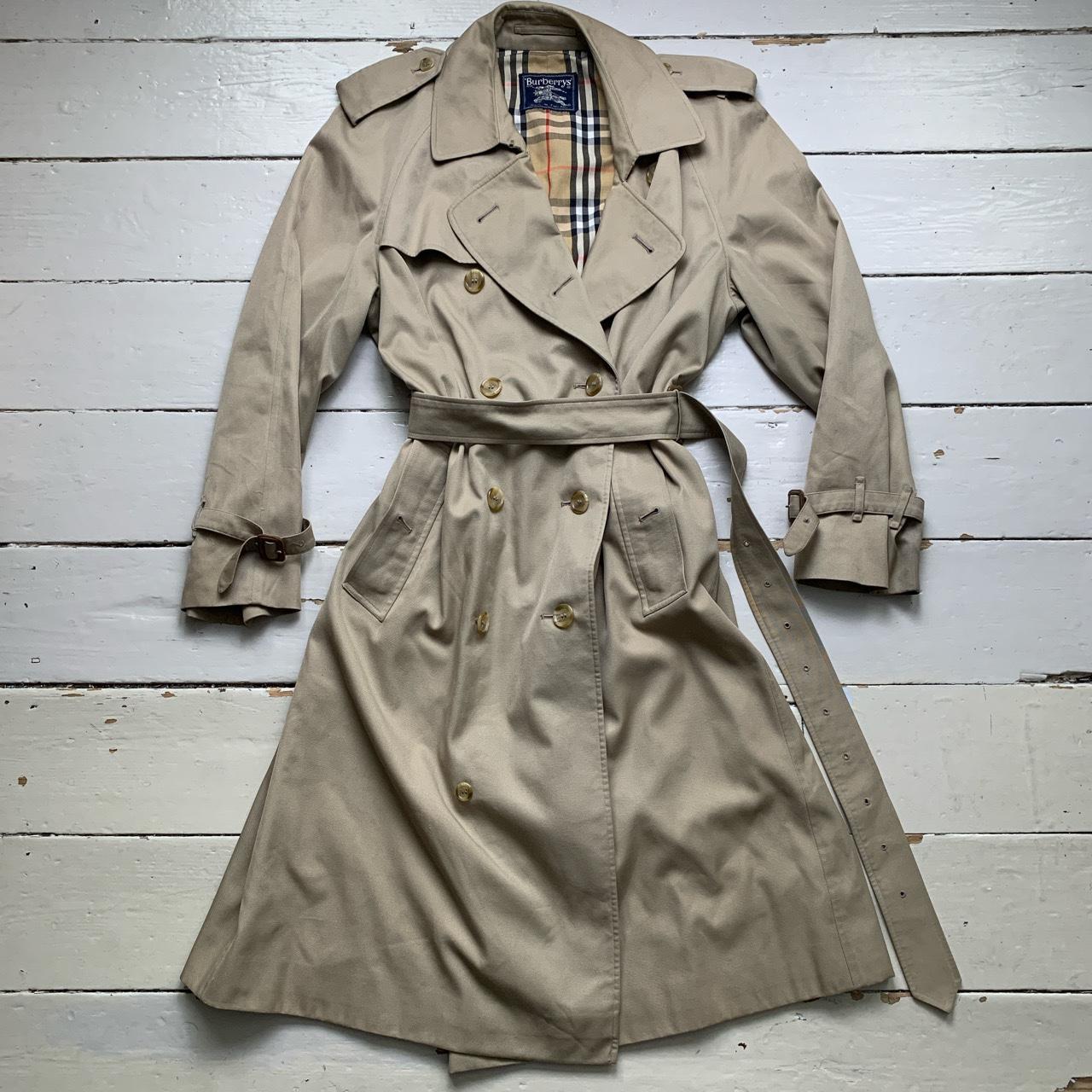 Burberrys Burberry Vintage Womens Trench Coat Jacket with Belt