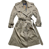 Burberrys Burberry Vintage Womens Trench Coat Jacket with Belt (XL)
