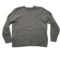 Polo Ralph Lauren Grey Navy Pony Wool Jumper (S)
