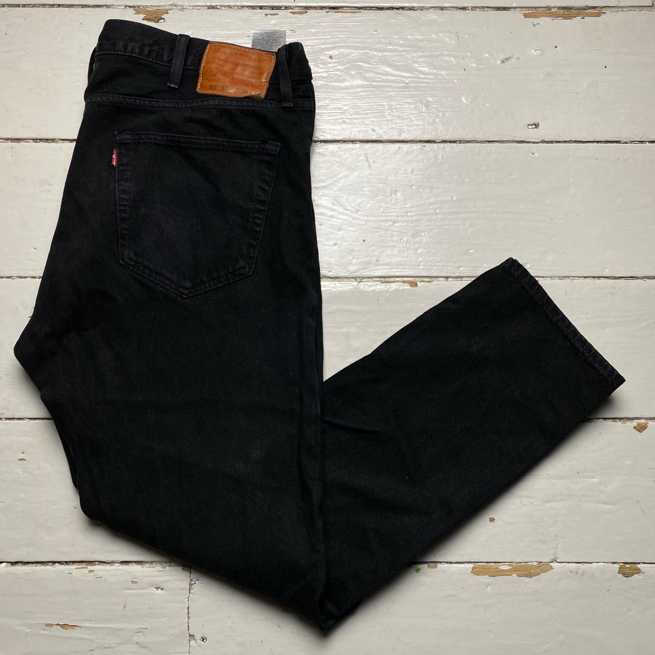 Levis 501 ST Black and Red Jeans