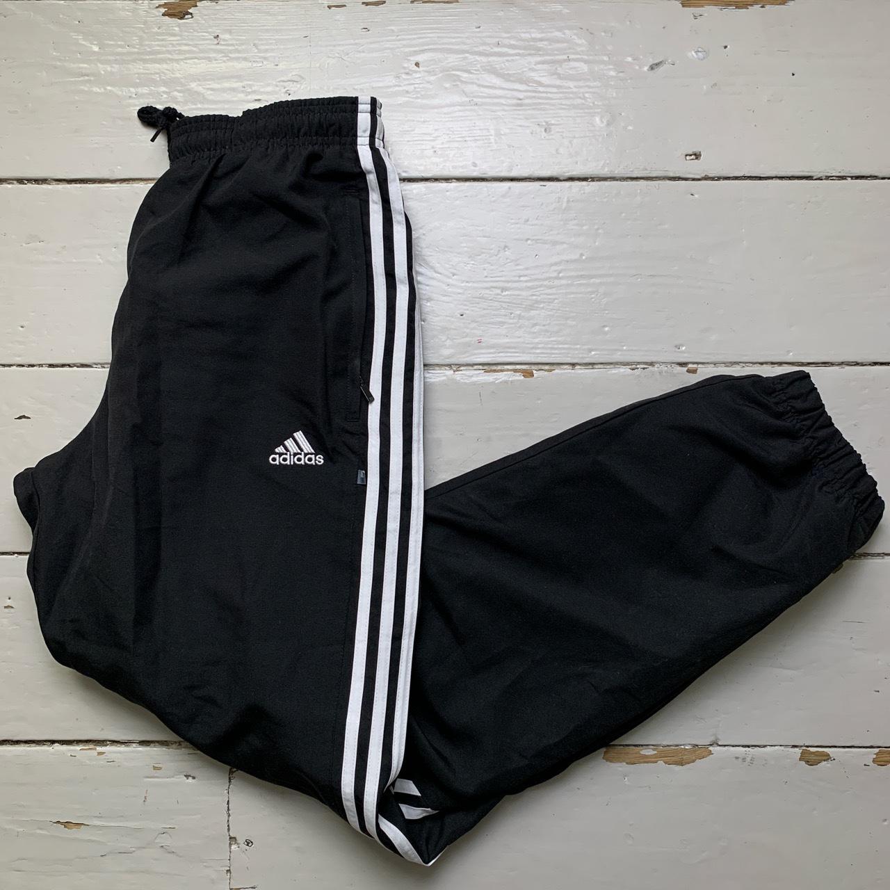 Adidas Black and White Shell Trackpant Baggy Bottoms