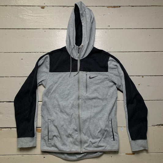 Nike Swoosh Grey and Black Hoodie