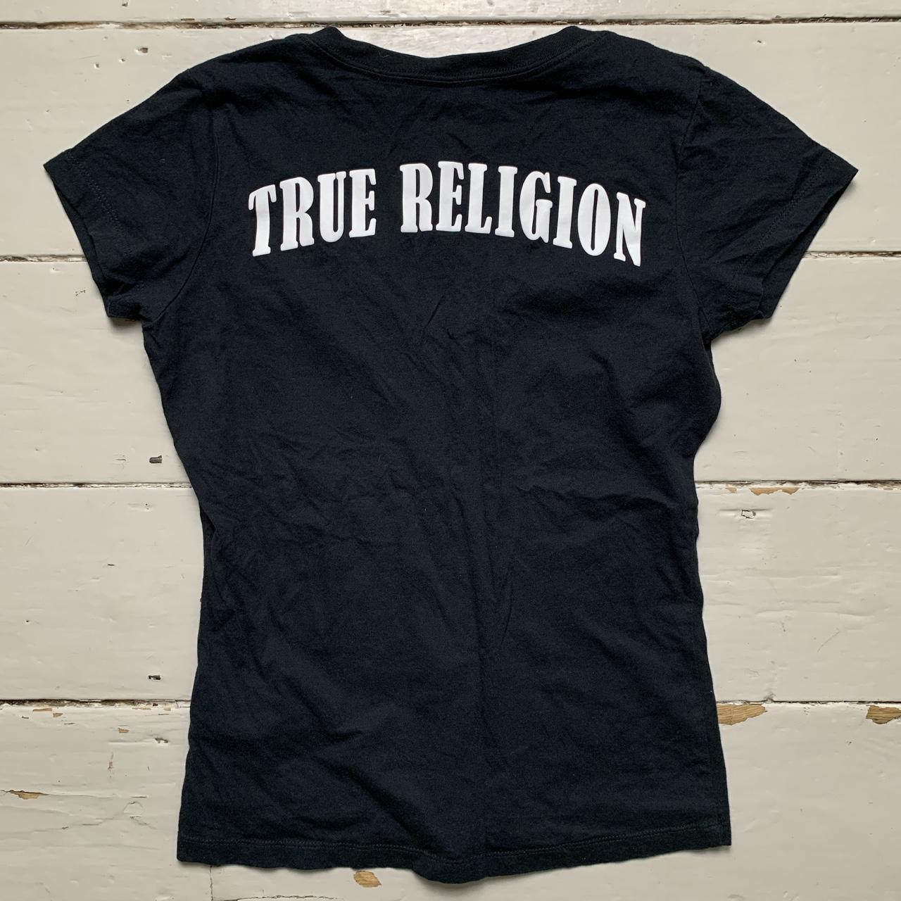 True Religion Womens T Shirt Black and White