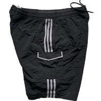 Adidas Vintage Shell Track Pant Cargo Shorts Black and Silver (2XL)