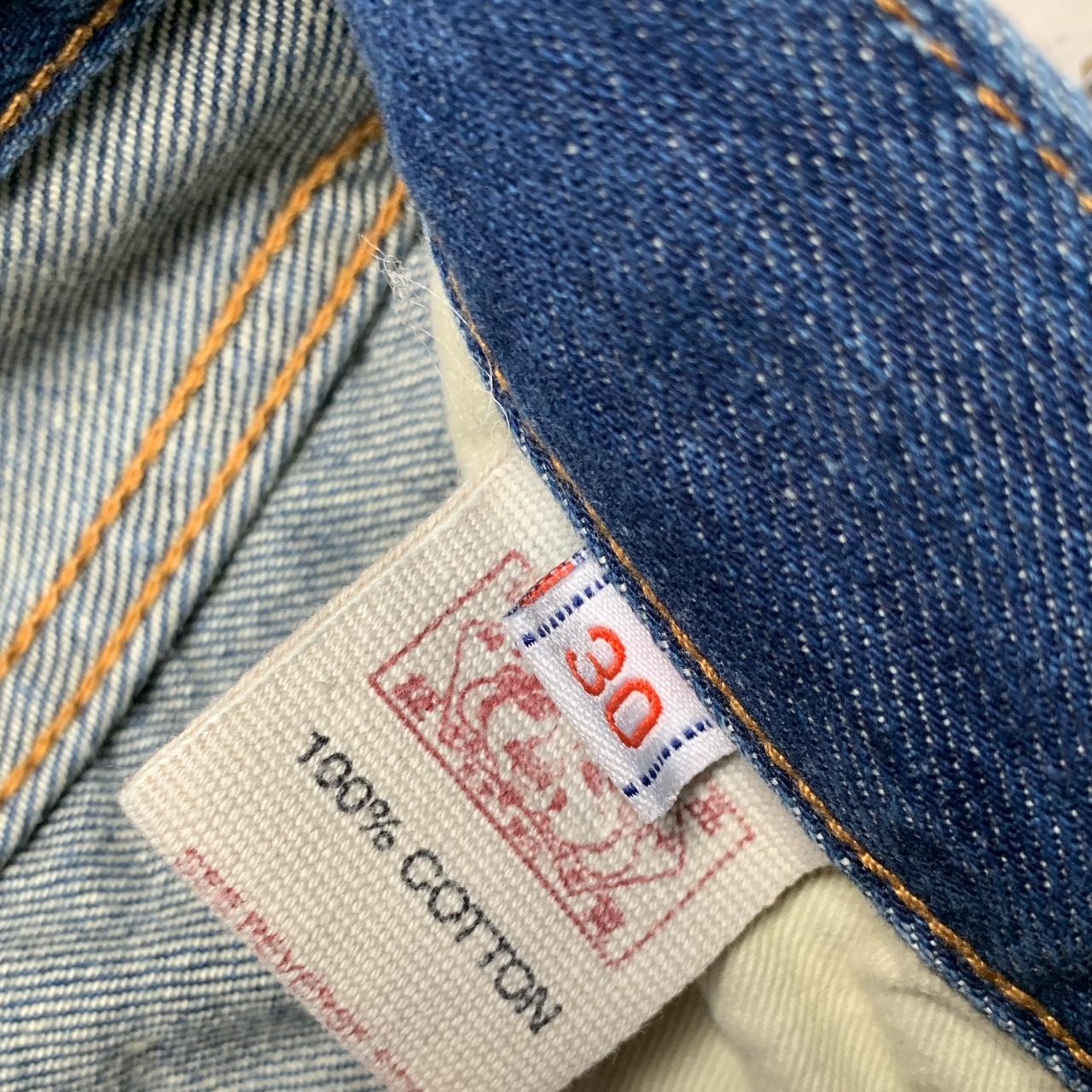 Evisu Vintage Light Blue White Daicock Swoosh Jeans