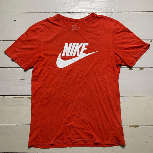 Nike Vintage Swoosh Red and White T Shirt