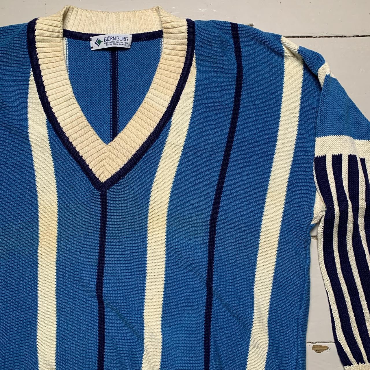 Bjorn Borg Vintage Tennis Jumper Blue and White