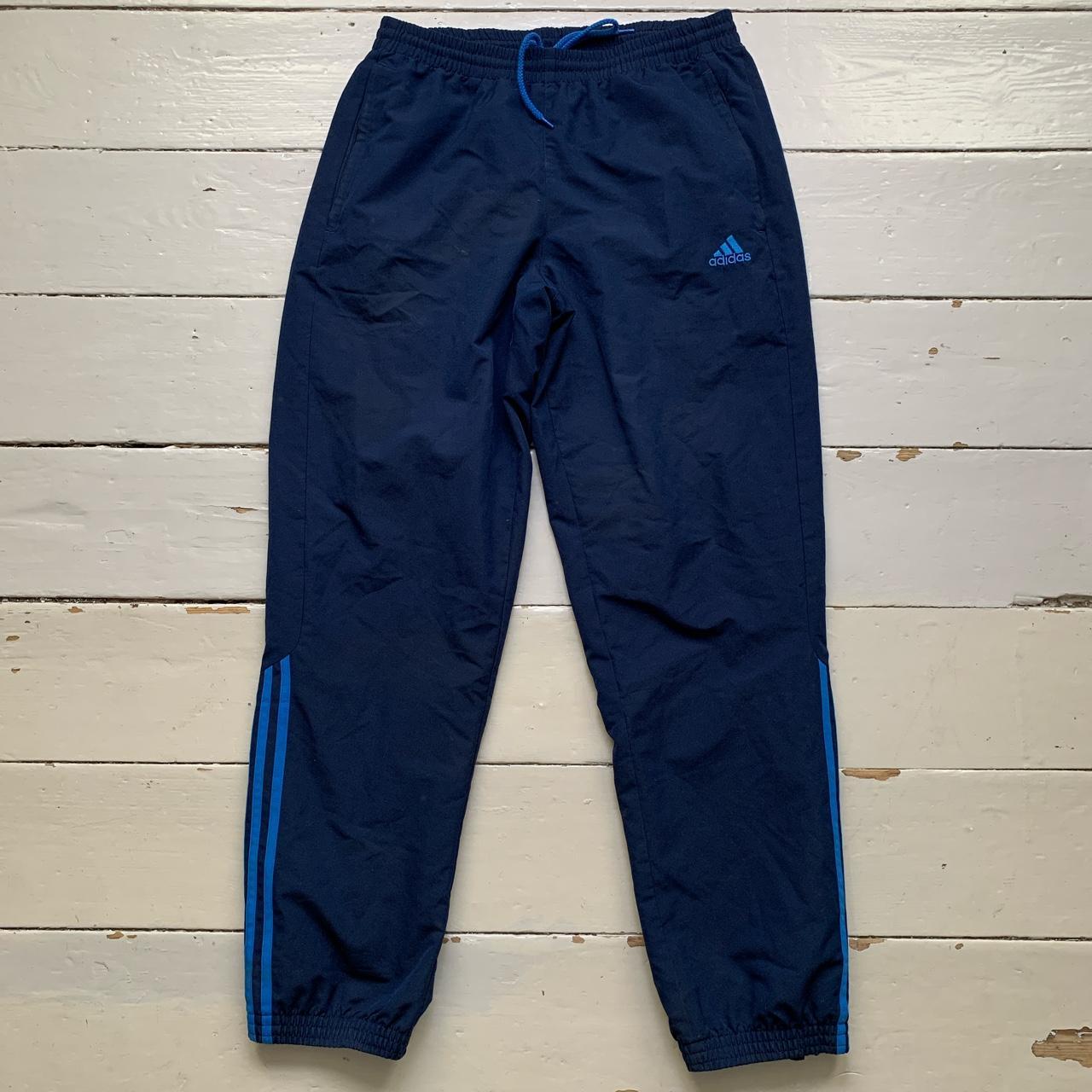 Adidas Navy and Blue Baggy Shell Bottoms