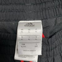 Adidas Black and Red Stripe Baggy Shell Trackpant Bottoms (XL)