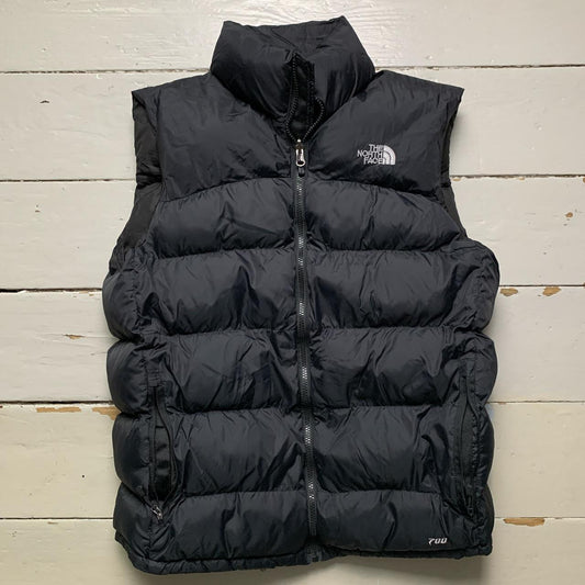 The North Face Black and White 700 Series Nuptse Gilet