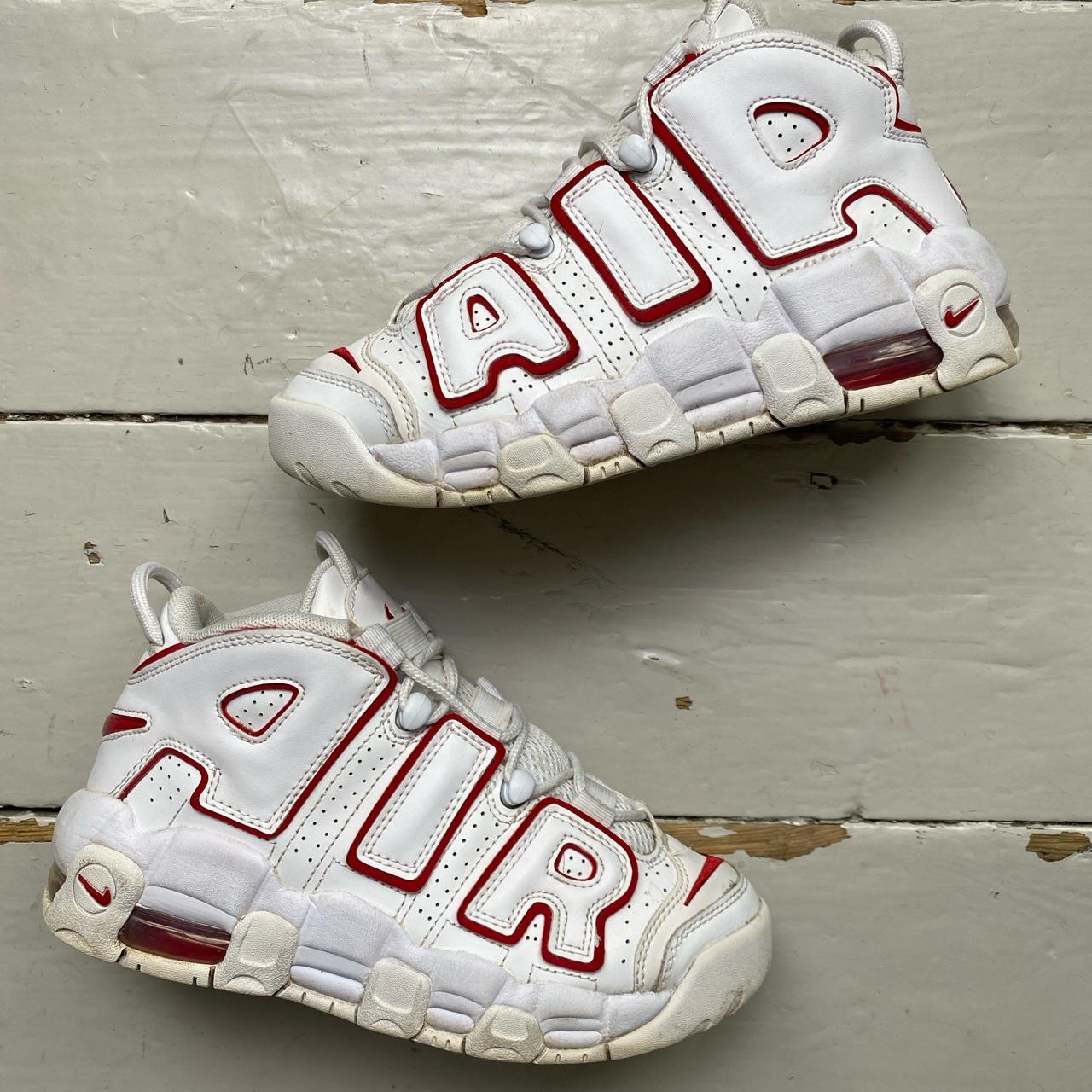 Nike Air More Uptempo White and University Red