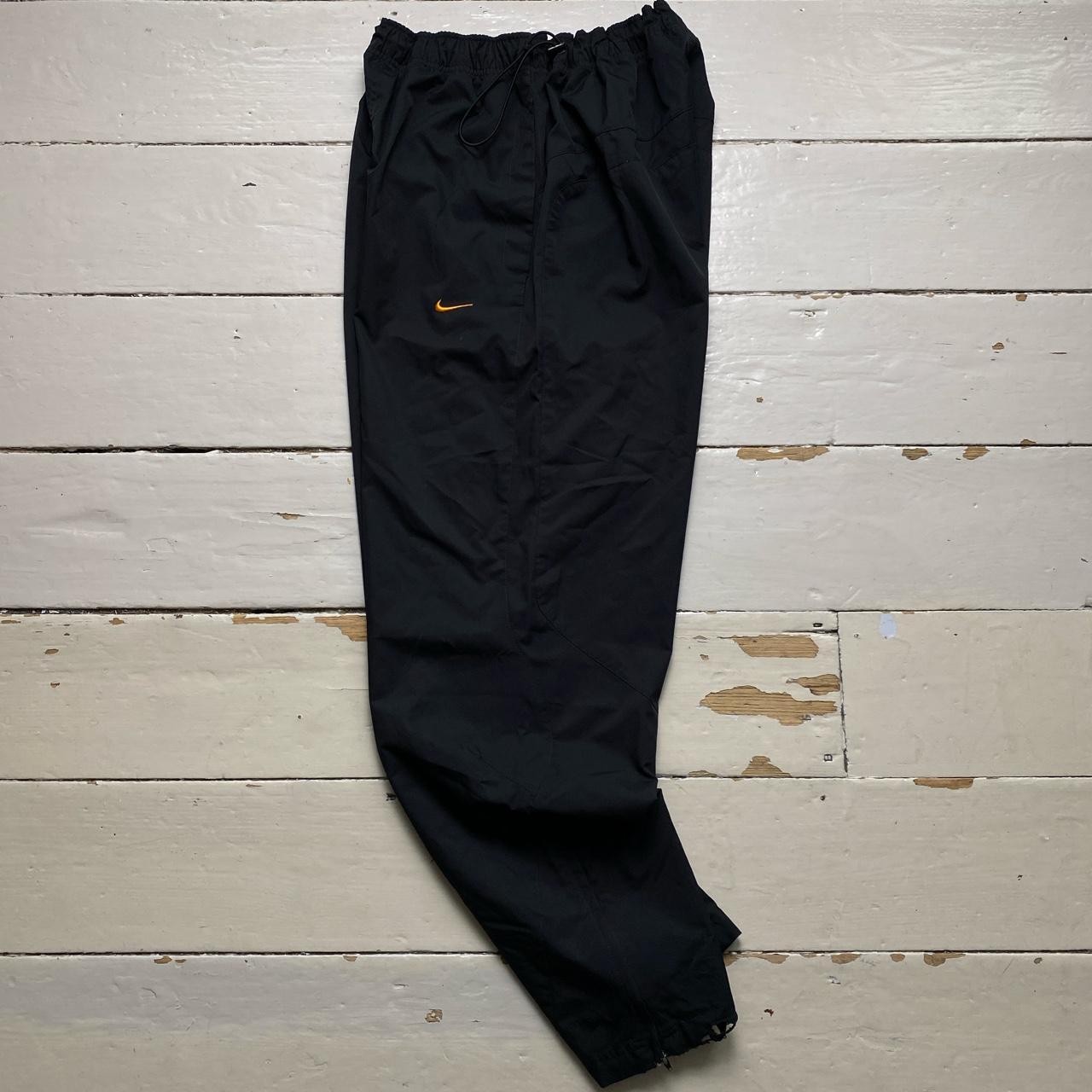 Nike Shox Black and Orange Vintage Shell Baggy Track Pant Bottoms