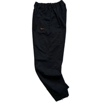 Nike Shox Black and Orange Vintage Shell Baggy Track Pant Bottoms (L)