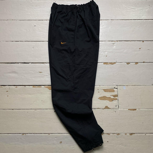 Nike Shox Black and Orange Vintage Shell Baggy Track Pant Bottoms