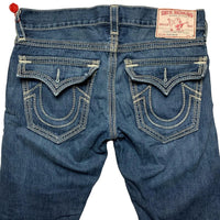 True Religion Ricky Big QT Navy and White Stitch Jeans