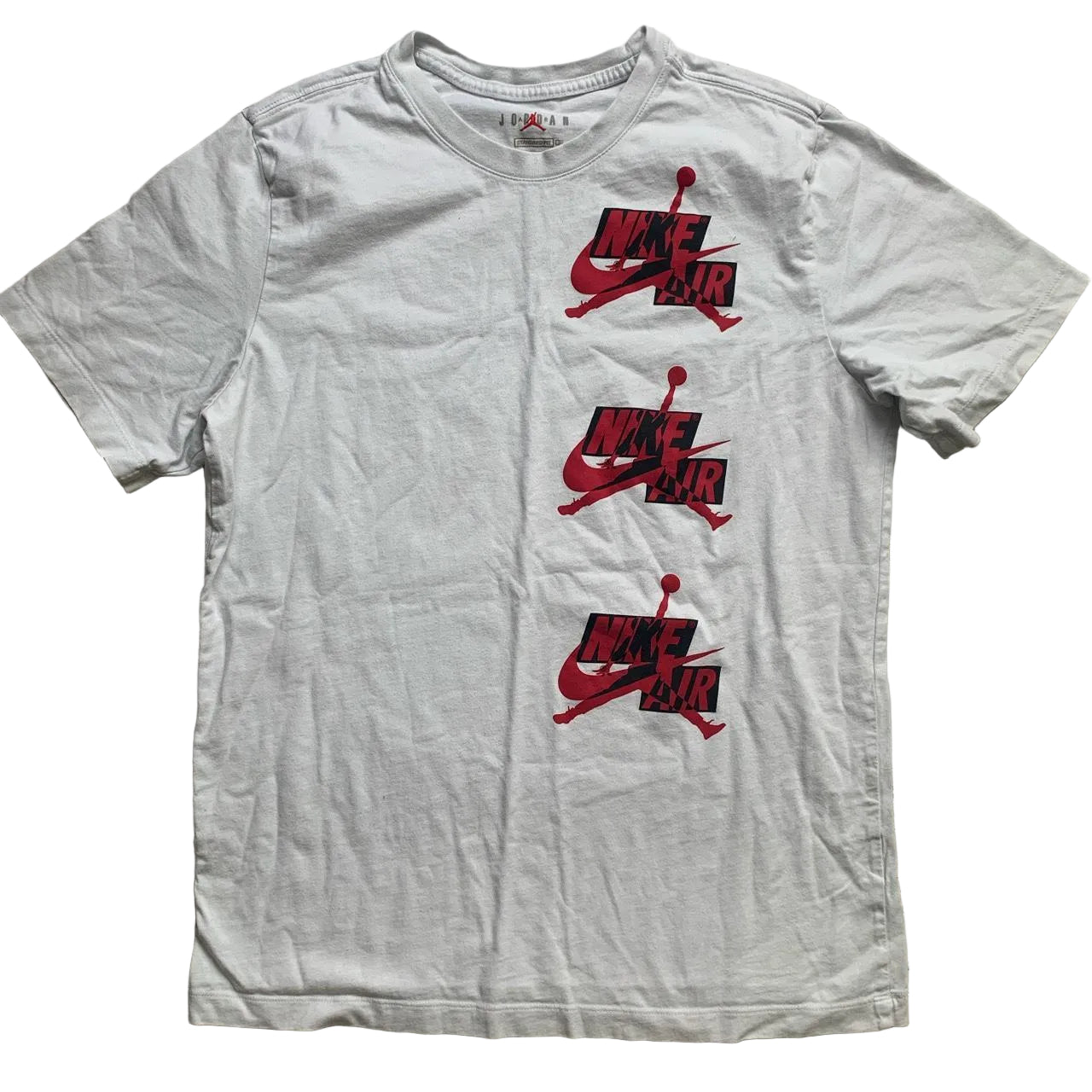 Nike Air Jordan T Shirt White Black and Red (M)