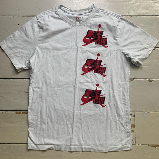 Nike Air Jordan T Shirt White Black and Red