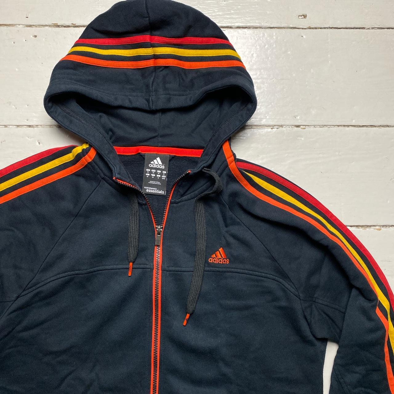 Adidas Performance Essentials Hoodie Tri Colour Black Orange Yellow Red