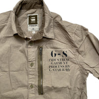 G Star Khaki Beige Military Army Shirt Jacket (M)