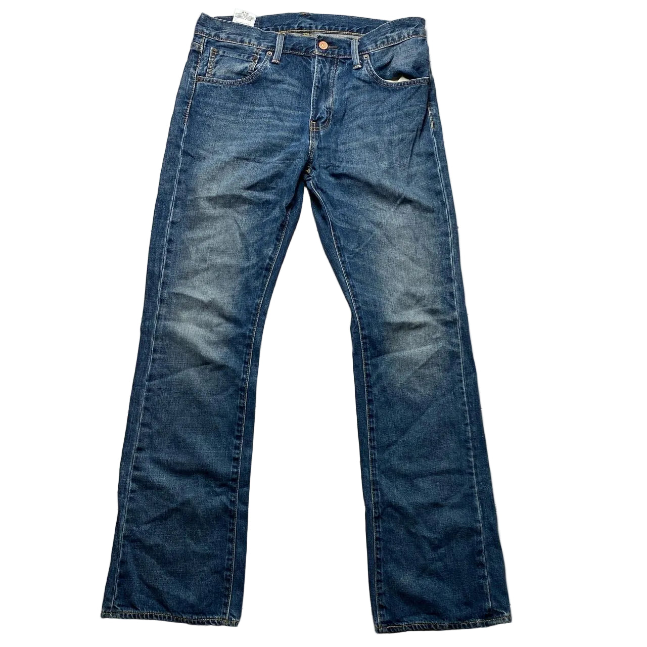 Levis 527 Bootcut Baggy Blue Distressed Jeans (32W)