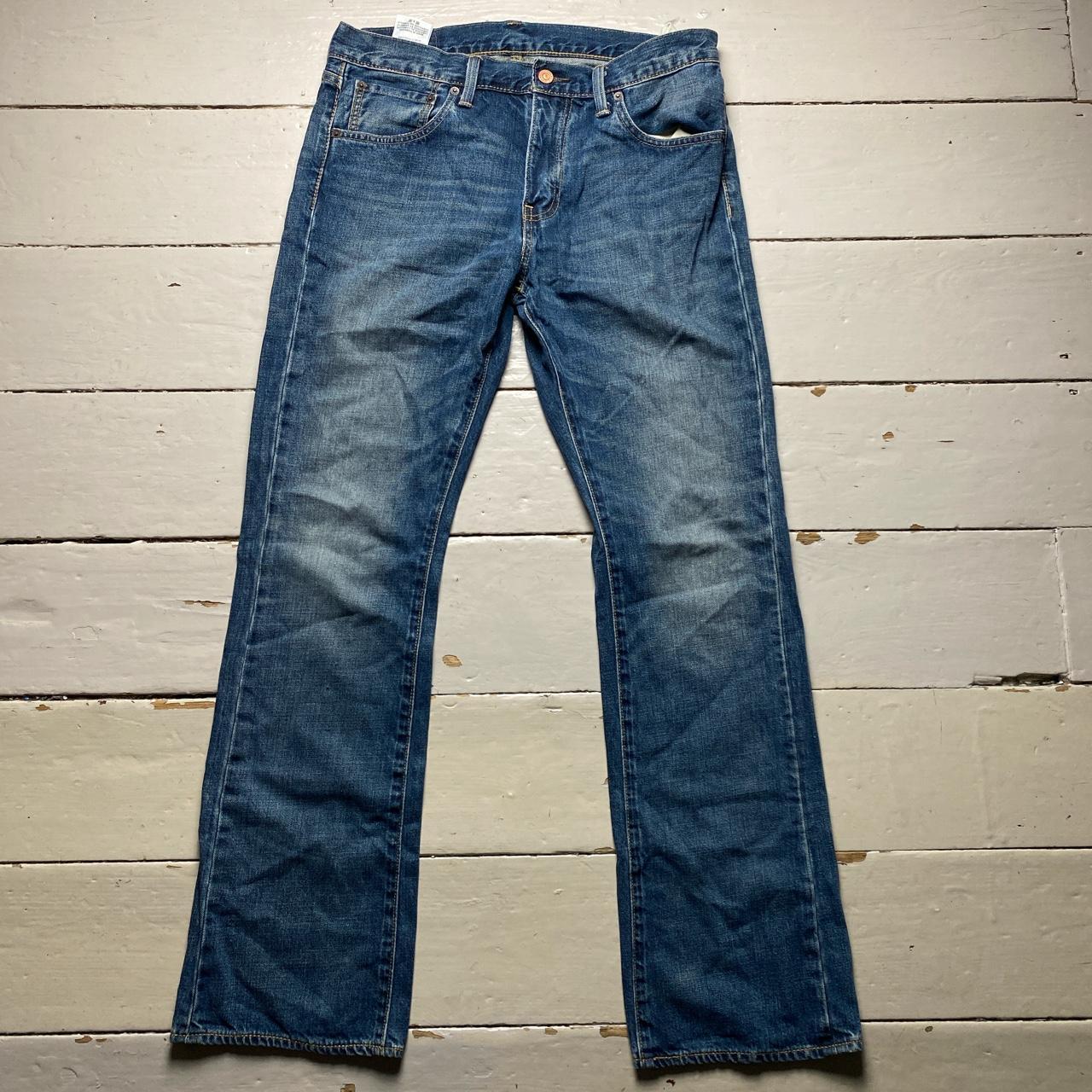 Levis 527 Bootcut Baggy Blue Distressed Jeans