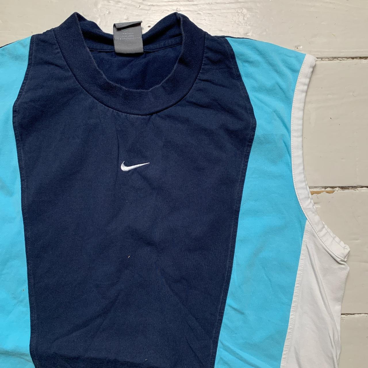 Nike Vintage Centra Swoosh Navy Blue and White Vest