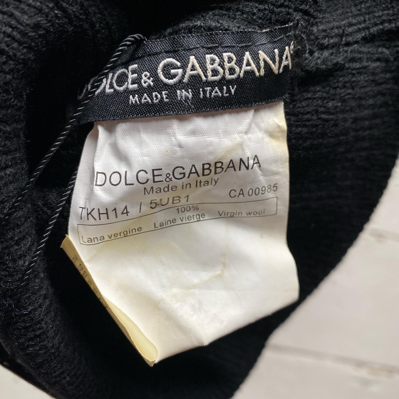 Dolce and Gabbana Vintage Black and Grey Script Beanie Hat