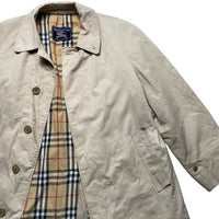 Burberry Burberrys Vintage Cream Nova Check Trench Coat (UK 10)
