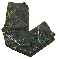 Dickies Khaki Green Paint Splash Cargo Trousers Womens (36W)