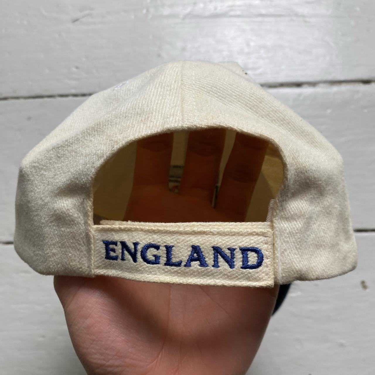 England Vintage Football Cap White and Navy