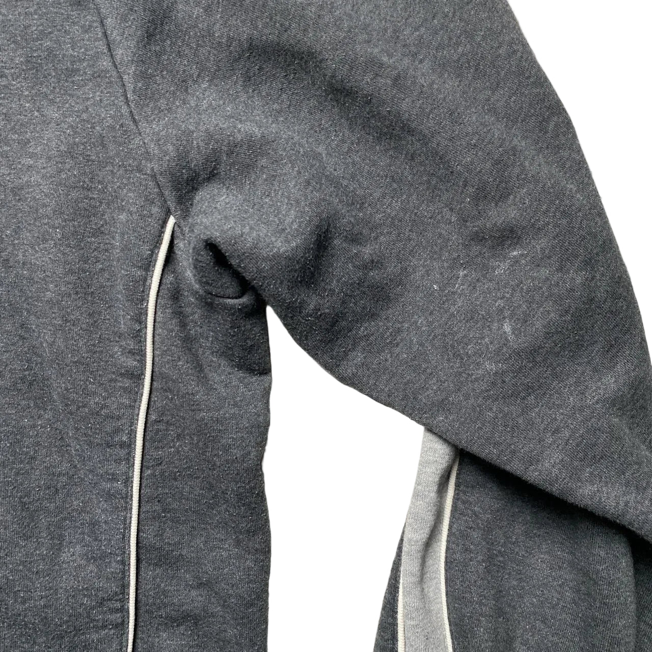 Nike Vintage Grey and White Swoosh Zip Jumper (M)