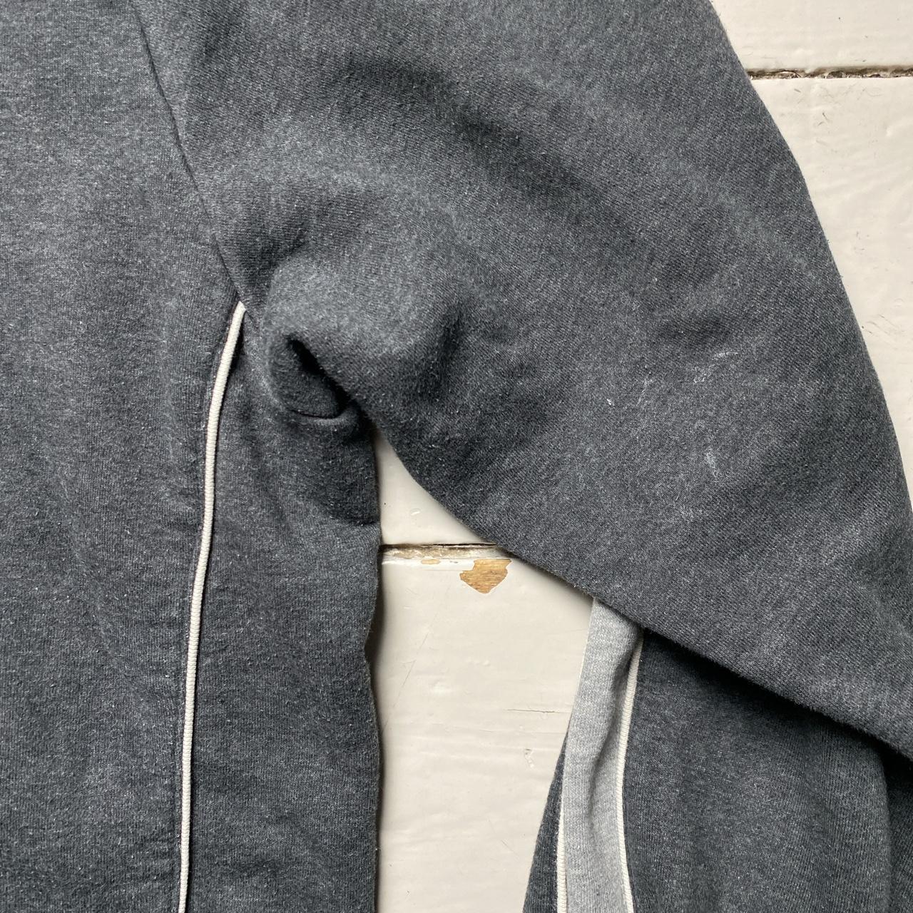 Nike Vintage Grey and White Swoosh Zip Jumper