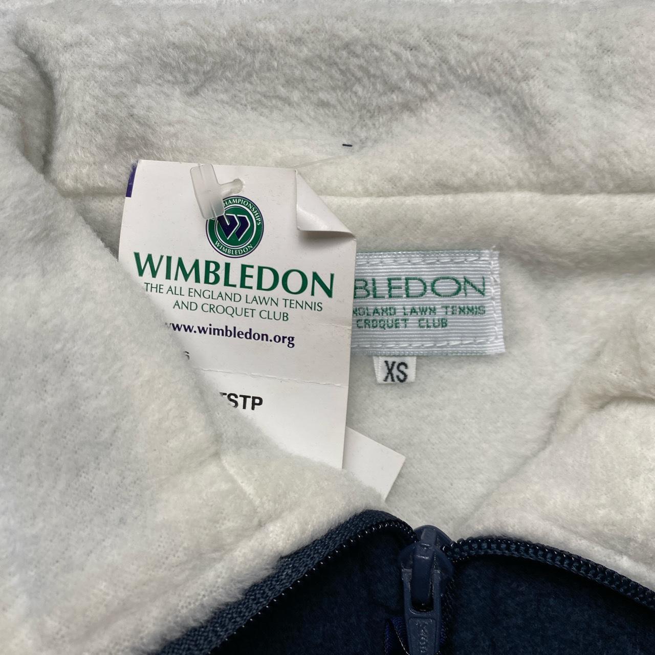 Wimbledon Vintage 90’s Fleece Quarter Zip Jumper Navy and White