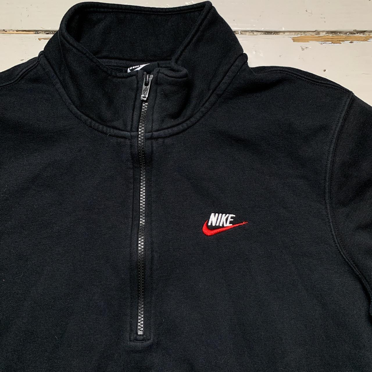 Nike Swoosh Black White and Red Quarter Zip Jumper