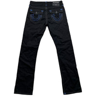 True Religion Black Blue and Grey Big Stitch Ricky Jeans (32W)