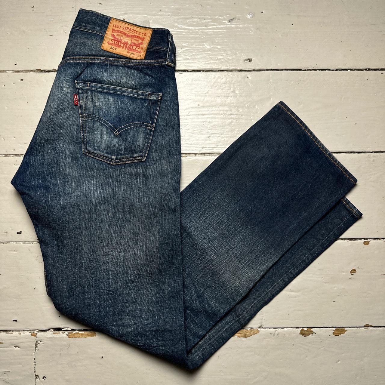 Levis 501 Baggy Vintage Stonewashed Navy Jeans