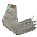 Levis 501 Cream Two Tone Distressed Jeans (32W)