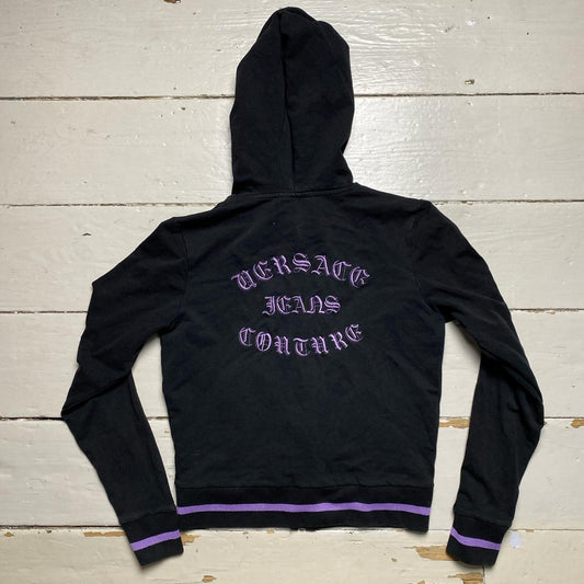 Versace Jeans Couture Womens Hoodie Black and Purple