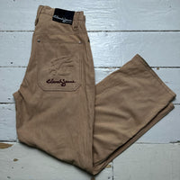 Clench Jeans Vintage Baggy Soft Felt Cream and Brown