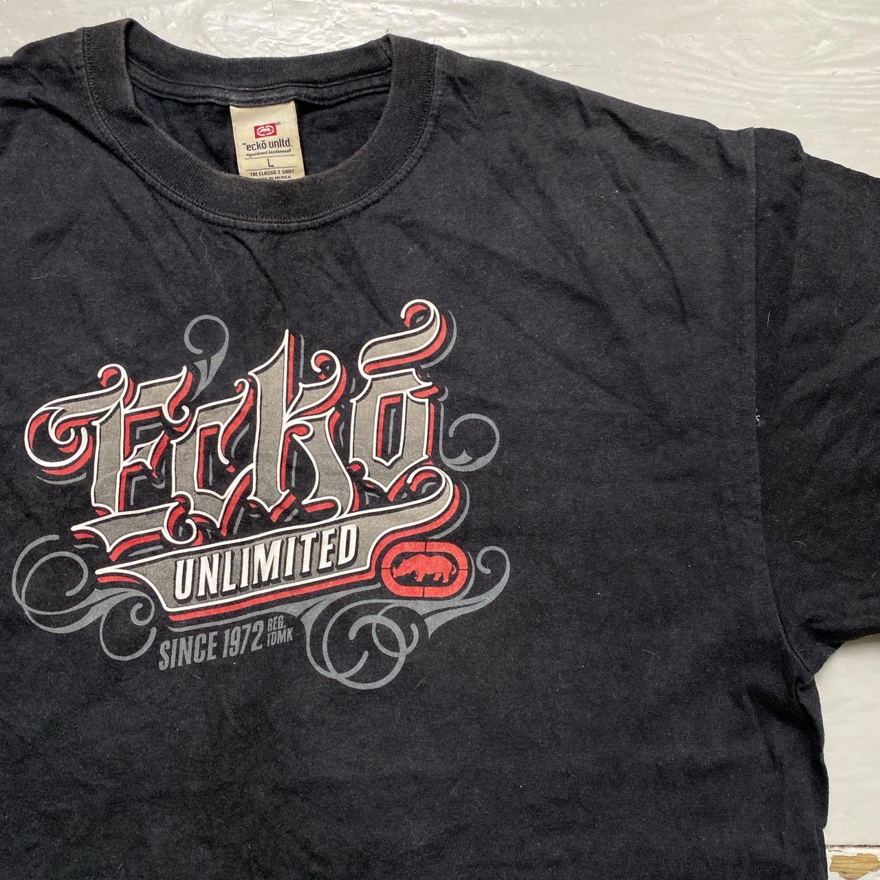 Ecko UNLTD Black and Red Vintage T Shirt