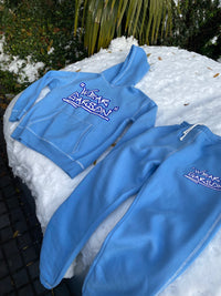 Wear Garson Graffiti Contrast Stitch Baby Blue Joggers