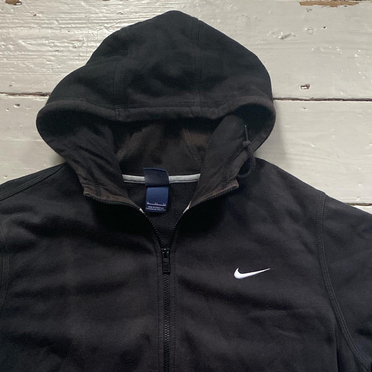 Nike Swoosh Black and White Hoodie (XL)