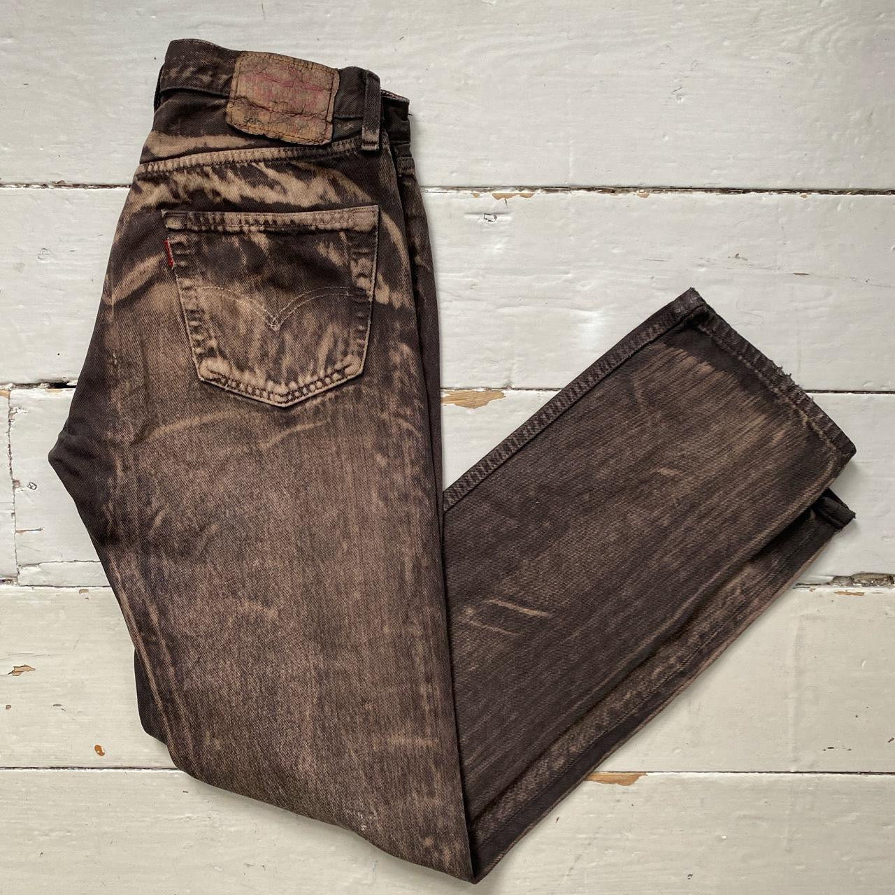 Levis 501 Brown Acid Wash Jeans (32/34)